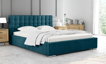 Čalouněná postel Umiky 160x200 tyrkysová Stylová postel s úložným prostorem na lůžkoviny Pohodlný podhlavník zaujme svým elegantním designem