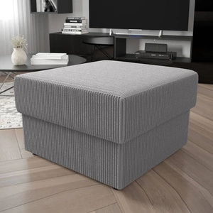 Fogu puf šedý jasan stylový designový puf ideální pro doplnění interiéru měkká manšestrová tkanina s výraznými pruhy