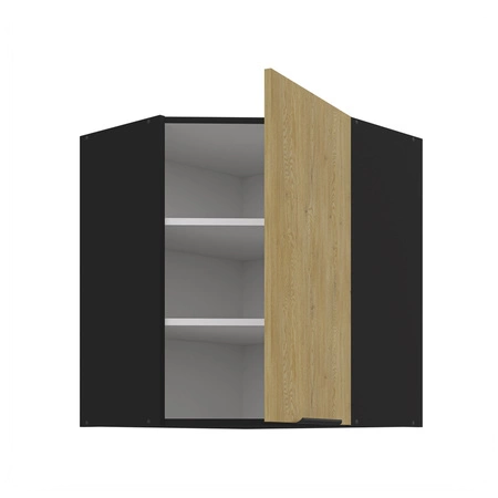 Rohová kuchyňská skříňka Crotone 60x60 GN-72 1F s kovovou hranou úchytky odolná proti vlhkosti a poškození skříňky