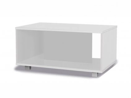 Konferenční stolek Maximus 100 cm bílý moderní design nábytku Hrany stolku jsou povrchově upraveny speciální dýhou ABS