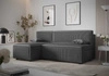Rohová sedací souprava s funkcí spaní Brandon šedá levý roh trojrozměrná tkanina s výrazným pruhem podestýlky nádoba
