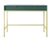 Konzola Lovro pastelově zelená se zásuvkami stylový a funkční nábytek do předsíně, obývacího pokoje nebo kanceláře, rám ve zlaté barvě