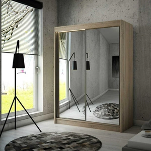 Šatní skříň Avila 150 cm světlý dub sonoma ergonomická a velmi funkční šatní skříň v moderní podobě s geometrickými tvary