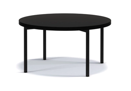 Kulatý konferenční stolek 80 cm Sampi černá nadčasový a lehký design pevná kovová podnož ideální stolek do každého prostředí
