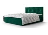 Kontinentální postel Arvada 180x200 lahvově zelená v moderním skandinávském stylu s čalouněným čelem