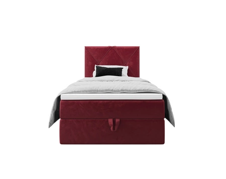Kontinentální postel Arvada 100x200 bordó v moderním skandinávském stylu s čalouněným čelem postelí s úložným boxem