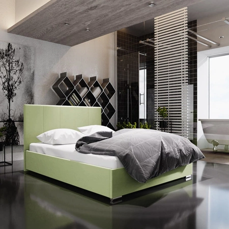 Čalouněná postel Lugo 140x200 mint s moderním čelem ideální do ložnice