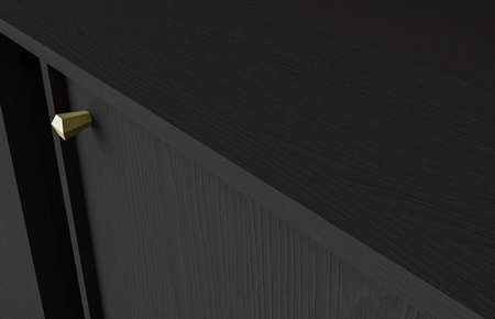 RTV skříň Kioto I 180 cm černá grafitová stylový design kovové nohy skříň s dvířky otevíranými dolů nadčasové barvy