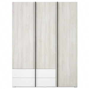 Šatní skříň Remona 150 cm dub wilton bílá / bílá ideální šatní skříň se zásuvkami do pokoje pro mládež použitelný a prostorný moderní design