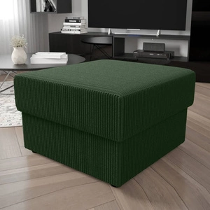 Fogu zelený stylový designový puf ideální pro doplnění vašeho interiéru měkká manšestrová tkanina s výraznými pruhy