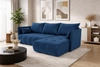Rohová pohovka s funkcí spaní Selva tmavě modrá univerzální rohová pohovka s úložným prostorem na lůžkoviny z příjemné plyšové látky