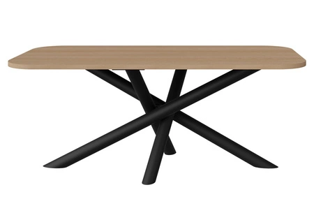 Lyon stůl 90x185 cm dub lindberg / černý stylový jídelní stůl na designových pavoučích nohách výškově nastavitelný