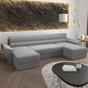 Rohová sedací souprava s funkcí spaní Fogu U II šedý jasan pohodlná rohová sedací souprava s pohodlnými područkami zajímavý design kontejner na lůžkoviny