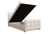 Béžová kontinentální postel Kansas 100x200 v moderním skandinávském stylu s čalouněným čelem a podnožkou
