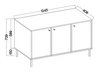 Komoda Kioto II 125 cm eukalyptus minimalistický tvar ideální komoda do ložnice obývacího pokoje nebo pokoje pro mládež černé úchyty