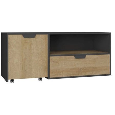 RTV komoda Nano 120 cm grafit / dub riviera ideální pro obývací pokoje a pokoje pro mládež