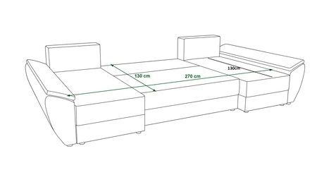 Rohová sedací souprava s funkcí spaní Fogu U IV modrá pohodlná a funkční rohová sedací souprava do obývacího pokoje se zajímavým designem trojrozměrné látky