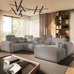 Rohová pohovka s funkcí spaní Cantare IV šedý jasan pravá pečlivě zpracovaná rohová pohovka do obývacího pokoje poskytuje komfort a pohodlí