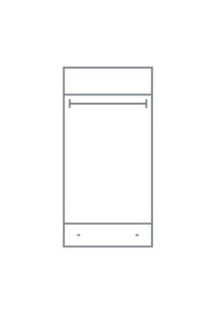 Šatní skříň Skien 80 cm lesklá bílá elegantní design jednoduchá forma nábytku obohacená o stylové kovové prvky černé nohy