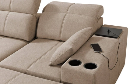 Rohová sedací souprava s funkcí spaní Tesalia VI mint right Moderní a pohodlná rohová sedací souprava s funkcí posuvného opěradla