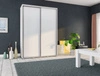 Posuvná šatní skříň Penelope 155 cm bílá moderní designová šatní skříň hliníková vodítka dveří a pojezdový systém