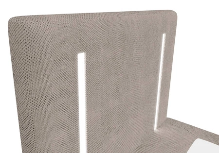 Kontinentální postel Norco 80x200 tmavě béžová Stylová postel s úložným boxem Osvětlení v čele postele dodává jedinečný nádech