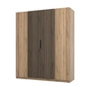 Šatní skříň Kastano XIII 200 cm dub evokuje moderní design kovové hrany úchytek dveře šatní skříně zdobené černými lamelami