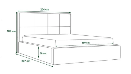 Čalouněná postel Belli 180x200 béžová stylová postel s úložným prostorem na lůžkoviny pohodlný podhlavník zaujme svým elegantním designem