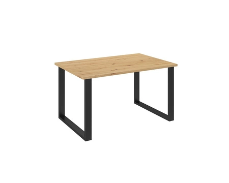 Stůl Taunton 138x90 cm řemeslný dub / černá jednoduchá forma nábytku obohacená stylovými černými nohami v loftovém stylu odolná proti rozlití deska