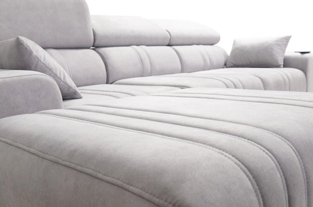 Rohová rozkládací pohovka s funkcí spaní Castel hnědá levý roh pohodlná a stylová rozkládací pohovka s kontejnerem na lůžkoviny