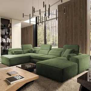 Rohová sedací souprava s funkcí spaní Viano VI zelená pravé provedení rohová sedací souprava pro moderní uspořádání dva kontejnery na lůžkoviny