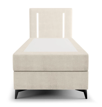 Kontinentální postel Norco 80x200 béžová Stylová postel s úložným prostorem na lůžkoviny Osvětlení v čele postele dodává posteli jedinečný nádech