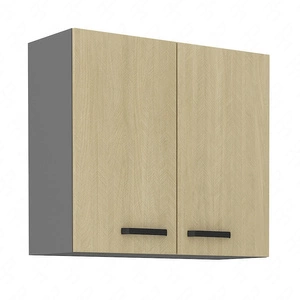 Kuchyňská nástěnná skříňka Chevron 80 G-72 2F s dekorativním dekorem rybí kosti skříňka odolná proti vlhkosti a poškození