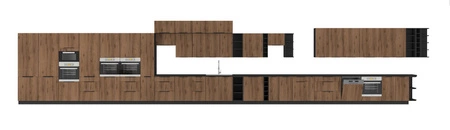 Brianza rohová sestava kuchyňského nábytku 310x250 cm kovové hrany úchytek skříňky vypadají skvěle v moderních interiérech