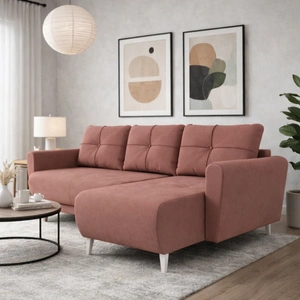 Rohová sedačka s funkcí spaní Felicie losos univerzální v polohování rohová sedačka stylový design, který se hodí do každého interiéru