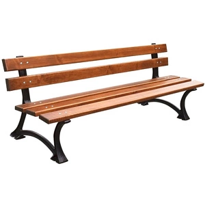 Zahradní lavice 180 cm FIEM-04-LM-180 městská litinová s opěradlem z lakovaného olšového dřeva