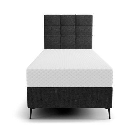 Kontinentální postel Irvine 90x200 černá Stylová postel s úložným prostorem na lůžkoviny a vysokým čelem zaujme svým elegantním designem