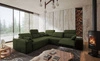Rohová sedací souprava s funkcí spaní Tesalia III Lux zelená Komfortní pravá rohová sedací souprava s výsuvnou podnožkou a posuvnou funkcí opěradla