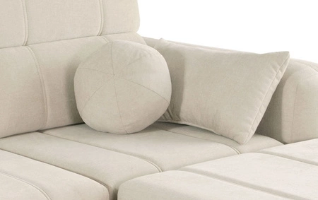 Rohová sedací souprava s funkcí spaní Cetara šedá pravá strana stylový design pohodlné posuvné opěradlo nastavitelné opěrky hlavy