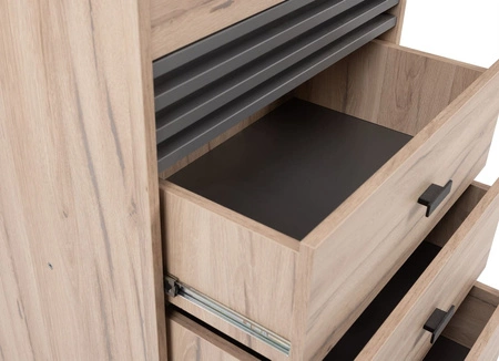 Komoda se zásuvkami Estan 60 cm dub estan světlý / antracit moderní designový nábytek kvalitní zpracování hrany komody zakončené speciální dýhou