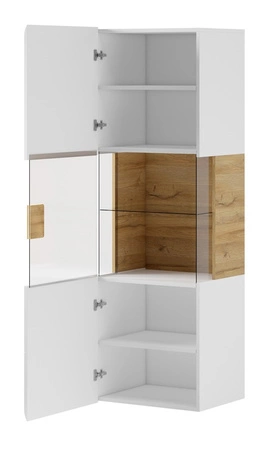 Závěsná skříňka Toledo 53 cm bílá / bílý lesk / san remo light vysoká kvalita skvělá do obývacího pokoje