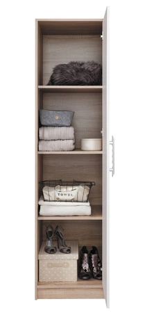 Skříňka Caspe 50 cm z dubového dřeva s moderním designem s povrchovou úpravou ABS a černými úchytkami