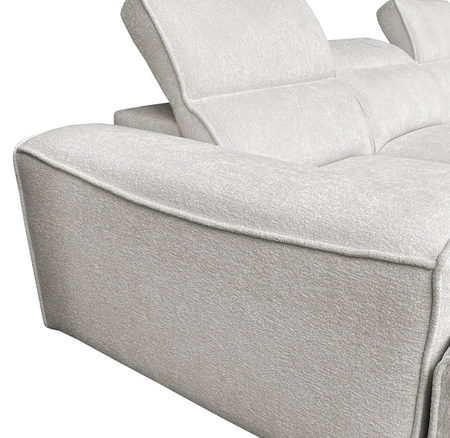 Rohová sedací souprava s funkcí spaní Viano světle hnědá levá strana stylová rohová sedací souprava zajímavého tvaru nastavitelné opěrky hlavy dekorativní polštáře