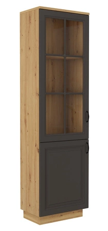 Obchodní okno Styl 60 cm dub artisan / šedý grafit klasický design bezpečnostní tvrzené sklo stylové frézované přední části kovové úchyty
