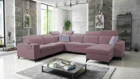 Kelly Sleek VIII rozkládací pohovka levandulová růžová pravá strana stylové rohové pohovky do obývacího pokoje poskytuje pohodlí při relaxaci