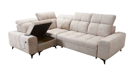 Rozkládací pohovka Buffalo II olivová levá funkční a stylová rohová rozkládací pohovka s nastavitelnými opěrkami hlavy