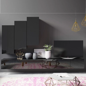 Nástěnná skříňka Apulia XX černý lesk Mimořádně stylová nástěnná skříňka Jednoduché kusy nábytku, které se hodí do každého interiéru