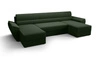 Rohová sedací souprava s funkcí spaní Fogu U II zelená pohodlná rohová sedací souprava s pohodlnými područkami zajímavý design kontejner na lůžkoviny