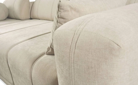 Rohová pohovka s funkcí spaní Cetara VI šedý jasan levá pohodlná a stylová rohová pohovka s posuvnými opěradly