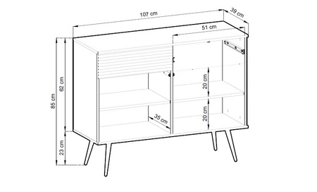 Komoda se zásuvkami Luxury 107 cm černá moderní design komoda do obývacího pokoje korpus doplněný zlatým lemováním vysoké kovové nohy